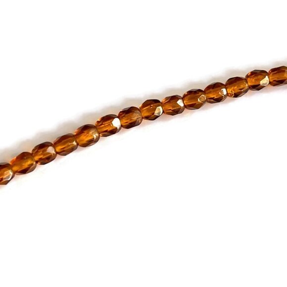 As low as $2 Treacle FirePolished Faceted Round Czech Beads 4x3.8mm (40) - Picture 2 of 3